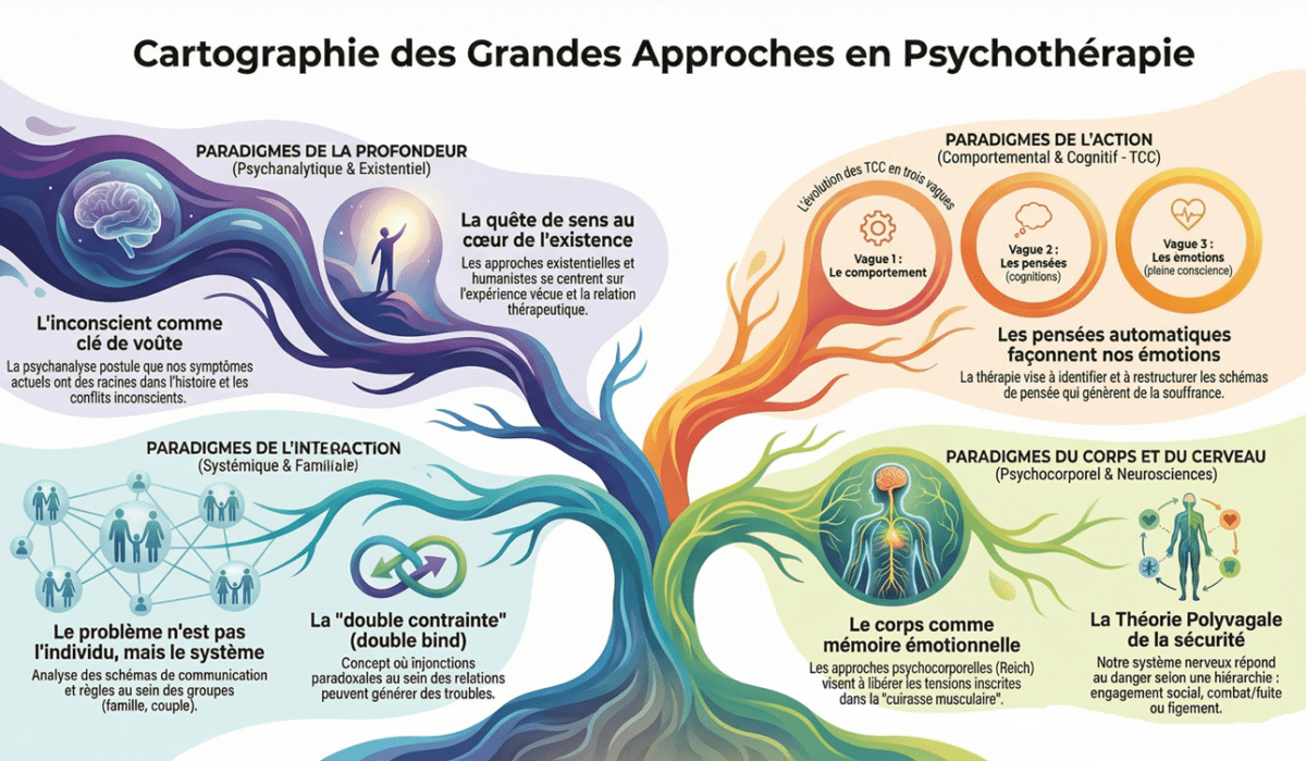 Cartographie des grandes approches en psychothérapie