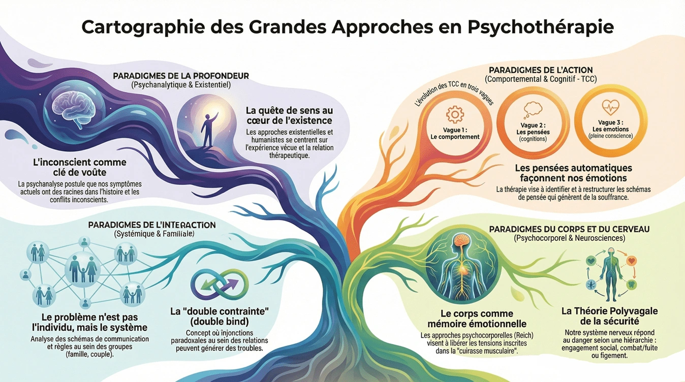 Cartographie des grandes approches en psychothérapie